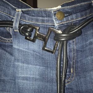 Gucci Leather Belt, 46" tip to tip, black leather